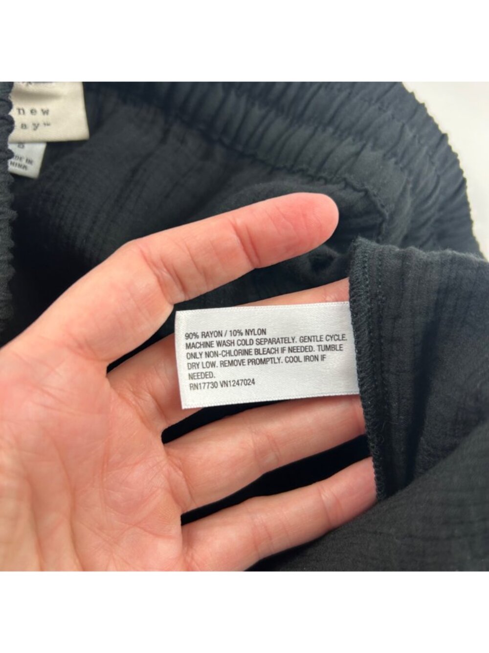 A New Day Black Crinkle Wide Leg Lounge Pant S - Picture 5 of 7